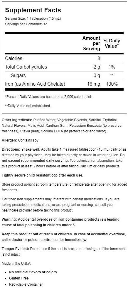 Liquid Iron - Natural Berry Flavor 16 fl Ounce Liquid