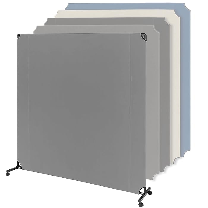 Buy Lainly Rolling Room Divider Wall Made in North America (6' L x 6' H, Gray) Partition Room