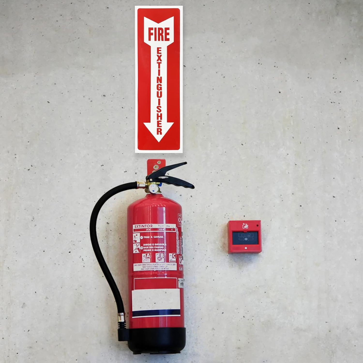 4 Pack Universal Fire Extinguisher Bracket and 4 Fire Extinguisher Safety Sticker Signs,5 to 20lb Fire Extinguisher Mount for Dry Chemical and Water Extinguishers