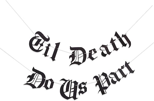 Cartel gótico con texto en inglés Til Death Do Us Part (letra Til Death Do Us Part)