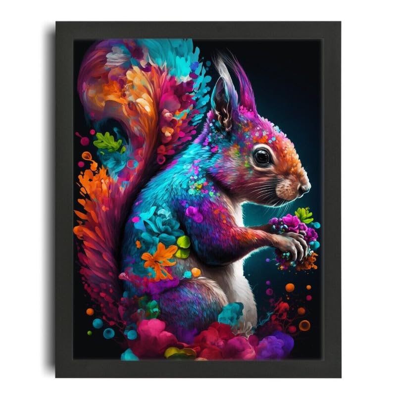 Cute Woodland Animal Poster Toile Écureuil Ambiance Douce et Motivante