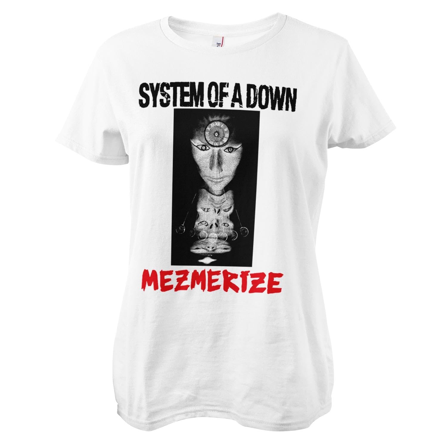 System Of A Down Women's White Officially Licensed Mezmerize T-Shirt (White), Large