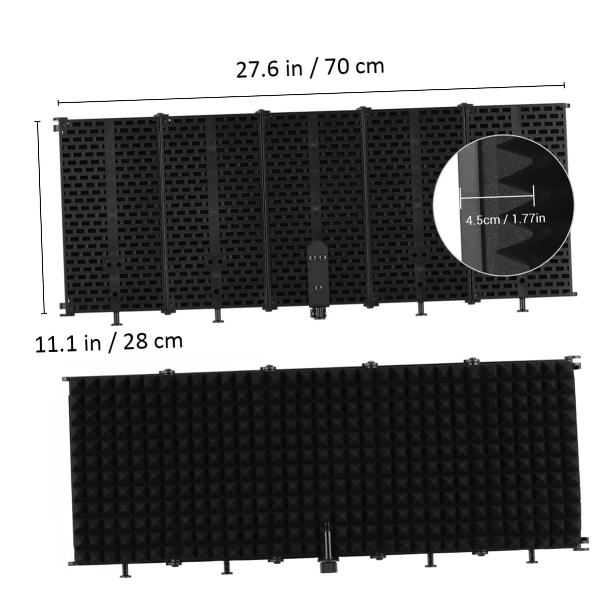 NUOBESTY Escudo de Aislamiento de Micrófono Plegable Diseño Resistente y Material Abs para Estudio de Grabación y Uso en Exteriores