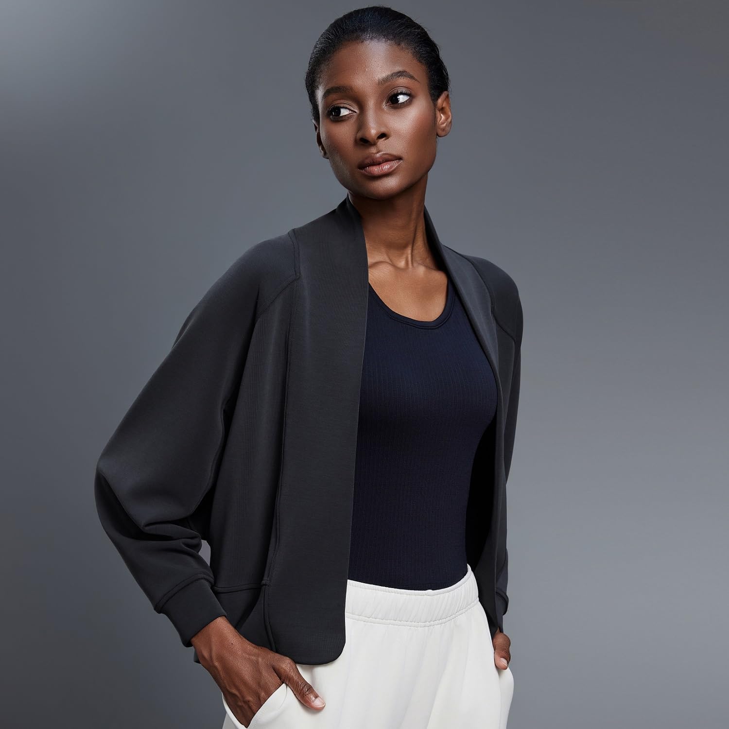 Women's Open Front Cardigans Modal Soft Oversized Athletic Sweaters no Zip Up Outwear