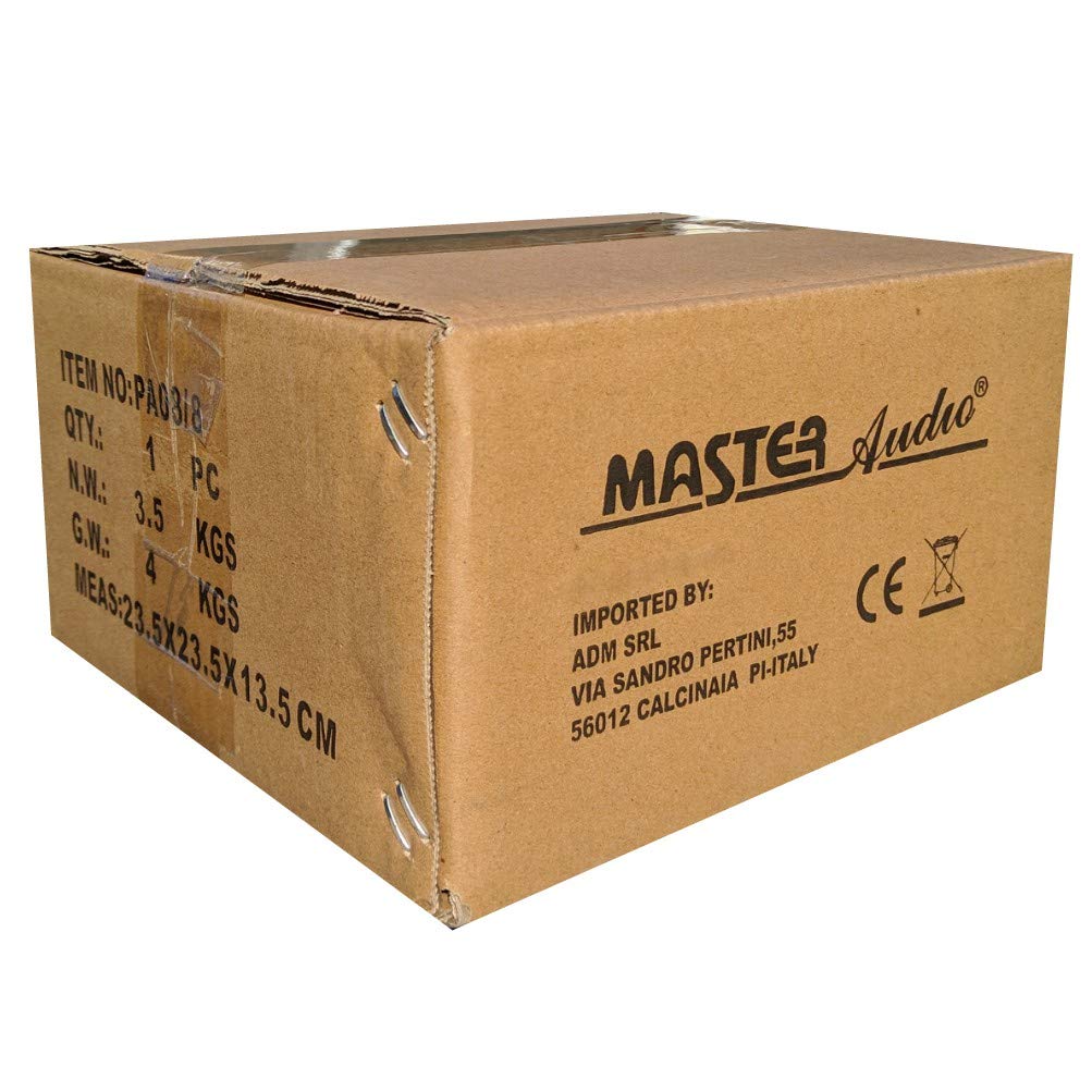1 MASTER AUDIO PA08/8 Altavoz 20.00 cm 200 mm 8" 240 vatios rms 480 vatios MAX impedancia 8 ohmios con sensibilidad 92 db Negro, 1 Pieza