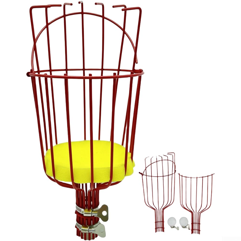 Manual Fruit Picker With Adjustable Pole For Oranges Persimmons Peaches Pears And Other Medium-Height Fruits(Red 580)
