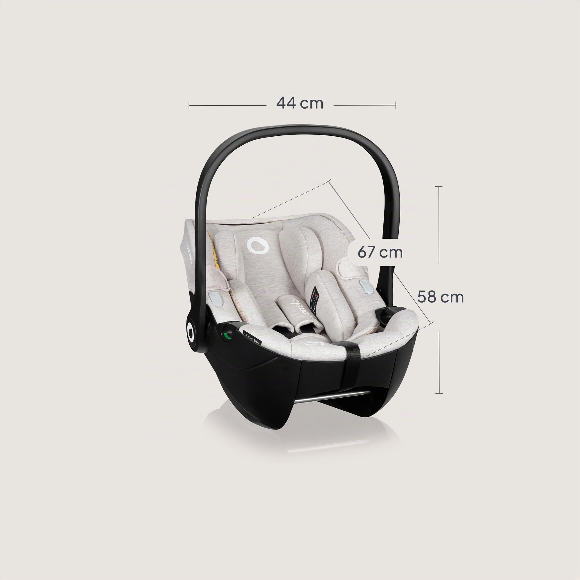 LIONELO MOXIE i-Size Silla de coche infantil 40-87 cm, Portabebés Grupo 0+ En Sentido Contrario a la marcha, Reposacabezas Ajustable, protección lateral i-Size R129. | Retrocedido, reposacabezas ajustable, protección lateral, tamaño i-Size R129