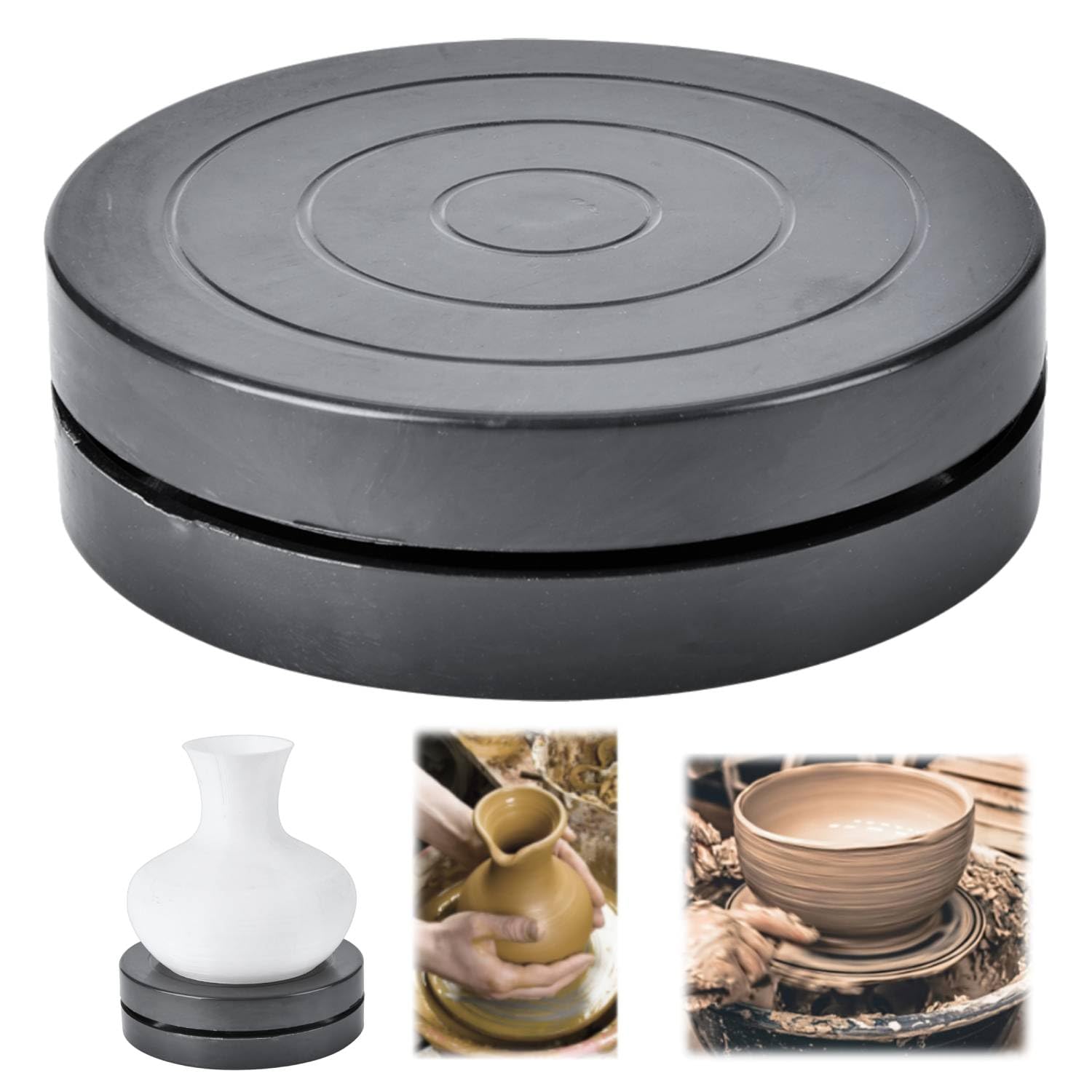 Piatto Girevole Plastica Nero 17,8cm Rotazione 360° Torte Esposizione | Base Rotante Leggera Decorazione Torte Glassa Hobby Ceramica Pittura Oggetti