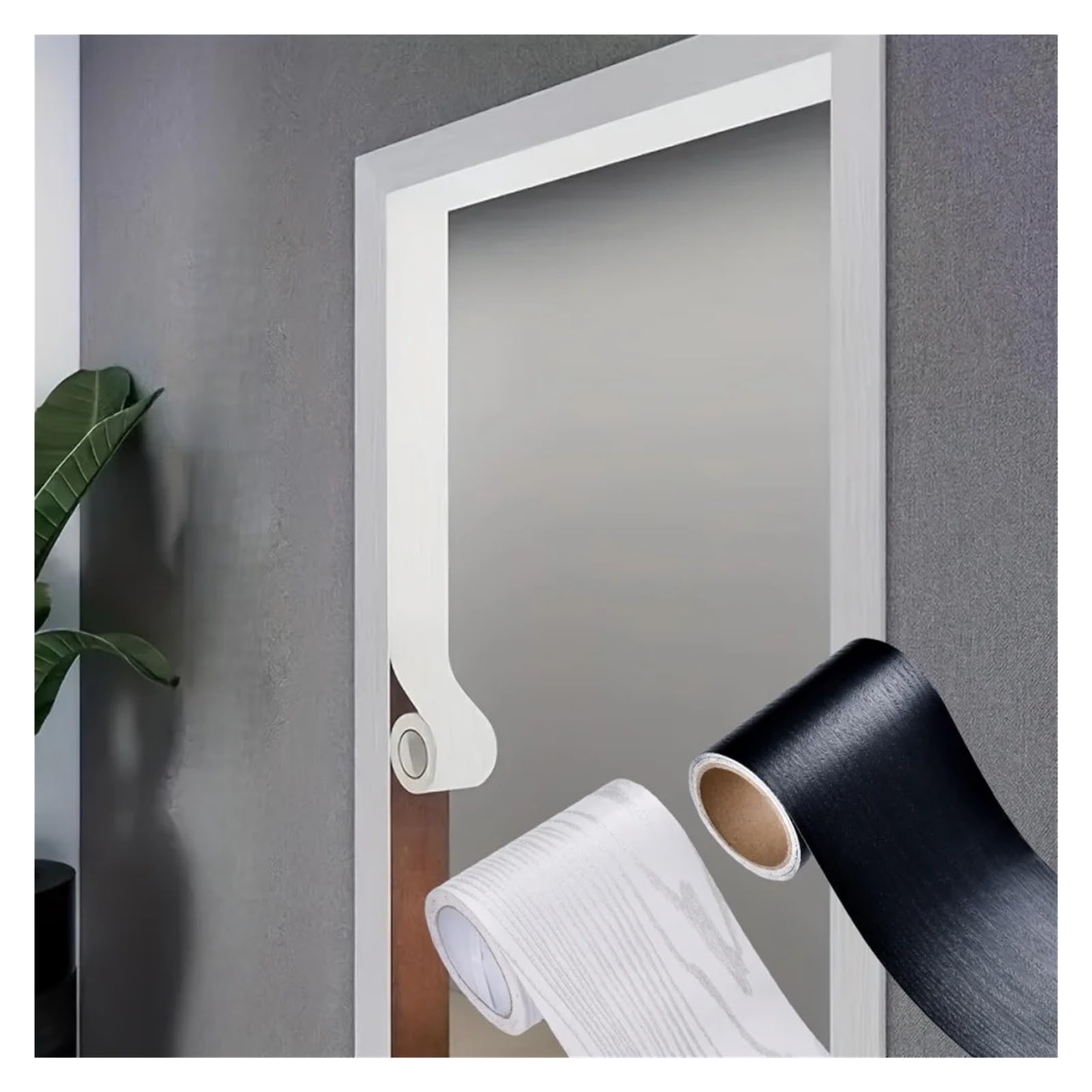 Rodapiés impermeables Borde de pared autoadhesivo 5mX8cm, borde rodapié, papel tapiz impermeable for sala estar, decoración del hogar, 1 ud Baño(Luoyebin)