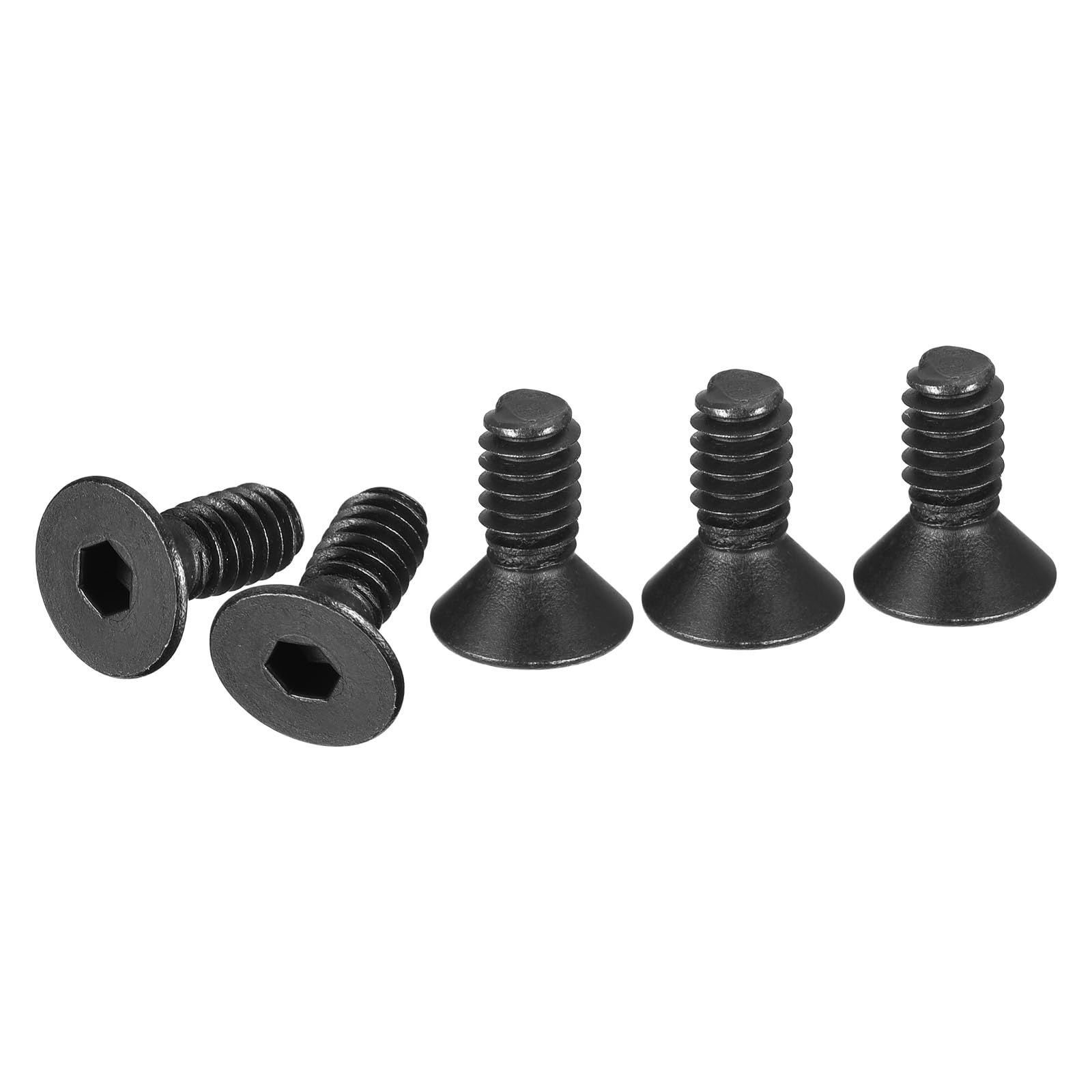 DTGN 1/4-20x5/8" Flat Head Socket Cap Screws, 25 Pack Hex Socket Flat Head Screws Carbon Steel Black Oxide, Full Thread
