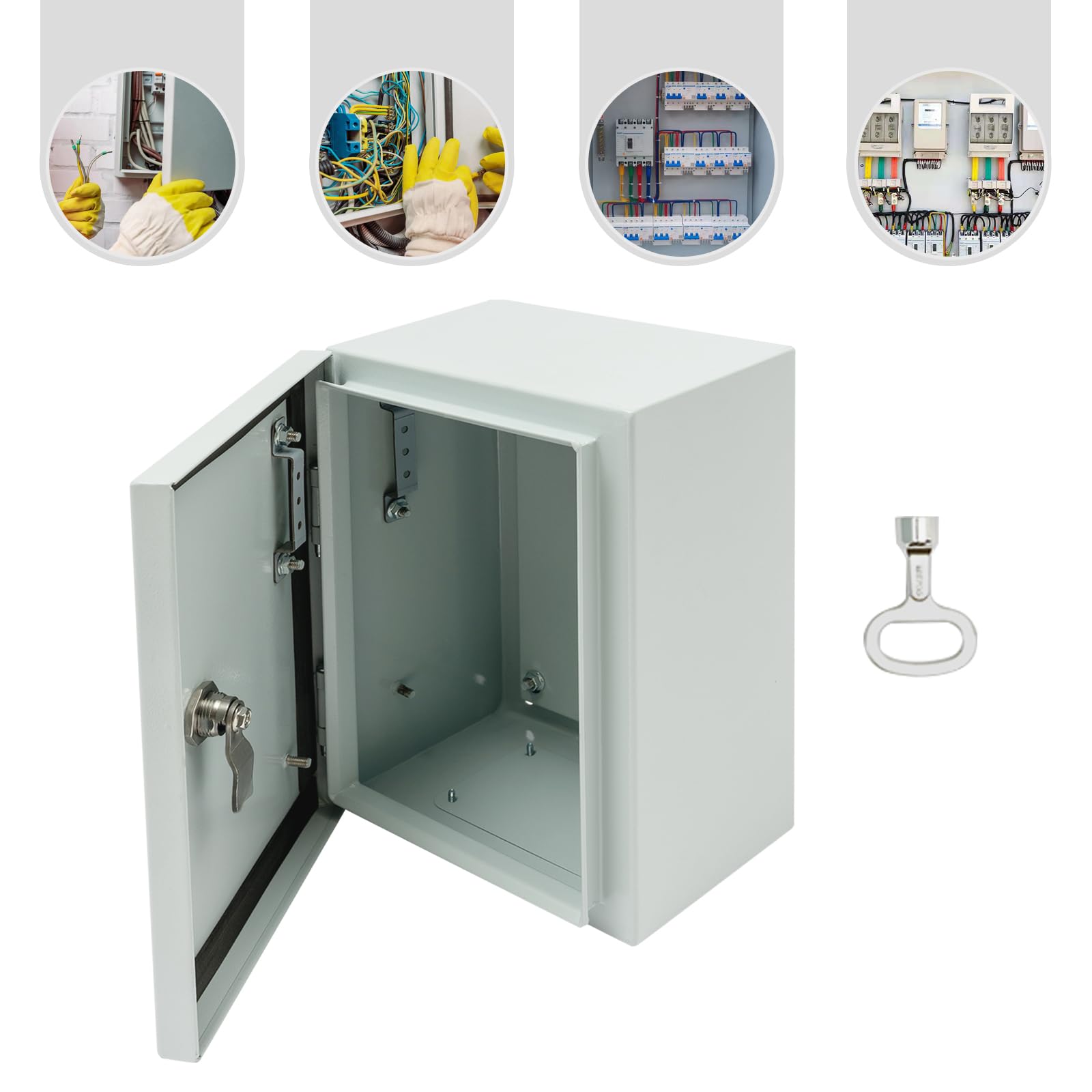 Armadietto per quadro elettrico in acciaio inox, 20 x 15 x 30 cm, alloggiamento ermetico per elettricità, IP65, 1000-1200 °C, montaggio a parete con serratura, armadietto metrico per cablaggio esterno