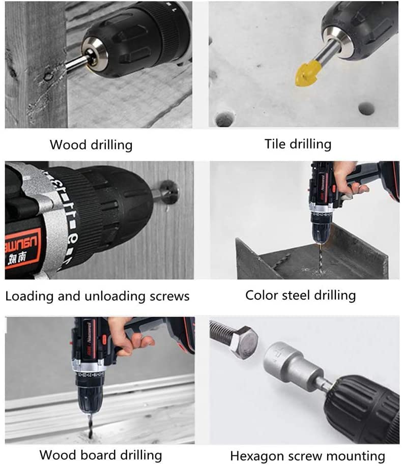 Multifunktions-Lithium-Bohrmaschine, 42-V-Schlagbohrmaschine, wiederaufladbare Handbohrmaschine, Pistolenbohrmaschine… – Bild 3