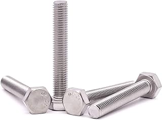 1/4-20 x 3" Hex Head Bolts Screws, 304 Stainless Steel 18-8, Fully Threaded, Hexagon Head Cap Bolts Screws, Coarse Thread UNC, 25 PCS