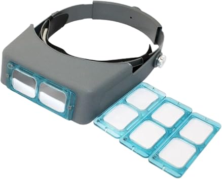 Jeweler Magnifying Glass, Headband Magnifier Double Lens, Magnifier with Lens Magnification-1.5X 2X 2.5X 3.5X