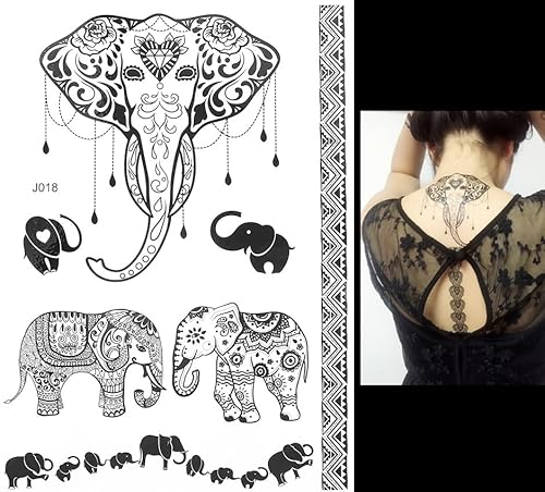 Tatuaggio temporaneo con elefante finto tatuaggio festival BJ-018