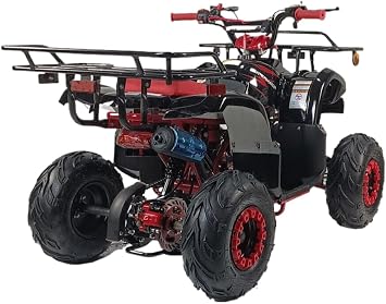 125cc ATV Fully Automatic Four Wheelers 4 Stroke Engine 7 Tires Quads for Kids Blue