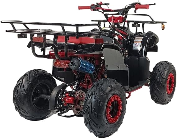 125cc ATV Fully Automatic Four Wheelers 4 Stroke Engine 7 Tires Quads for Kids Blue