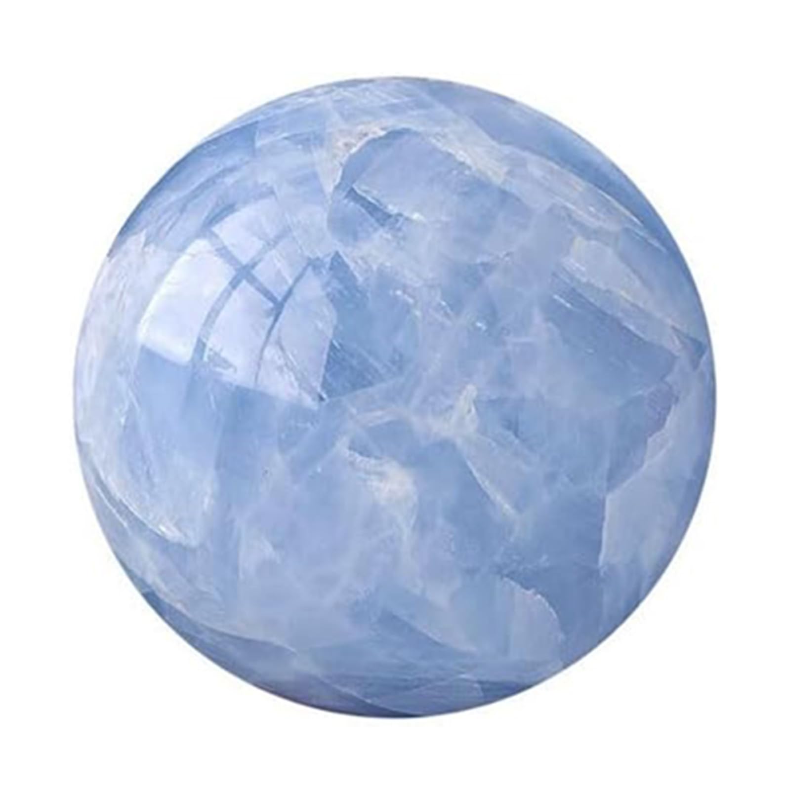 ICXLPMC Celestite Quartz Crystal Sphere, Gemstone Ball with Wooden Stand,Photography Prop Fortune Telling for Divination Art Decor,6~7cm