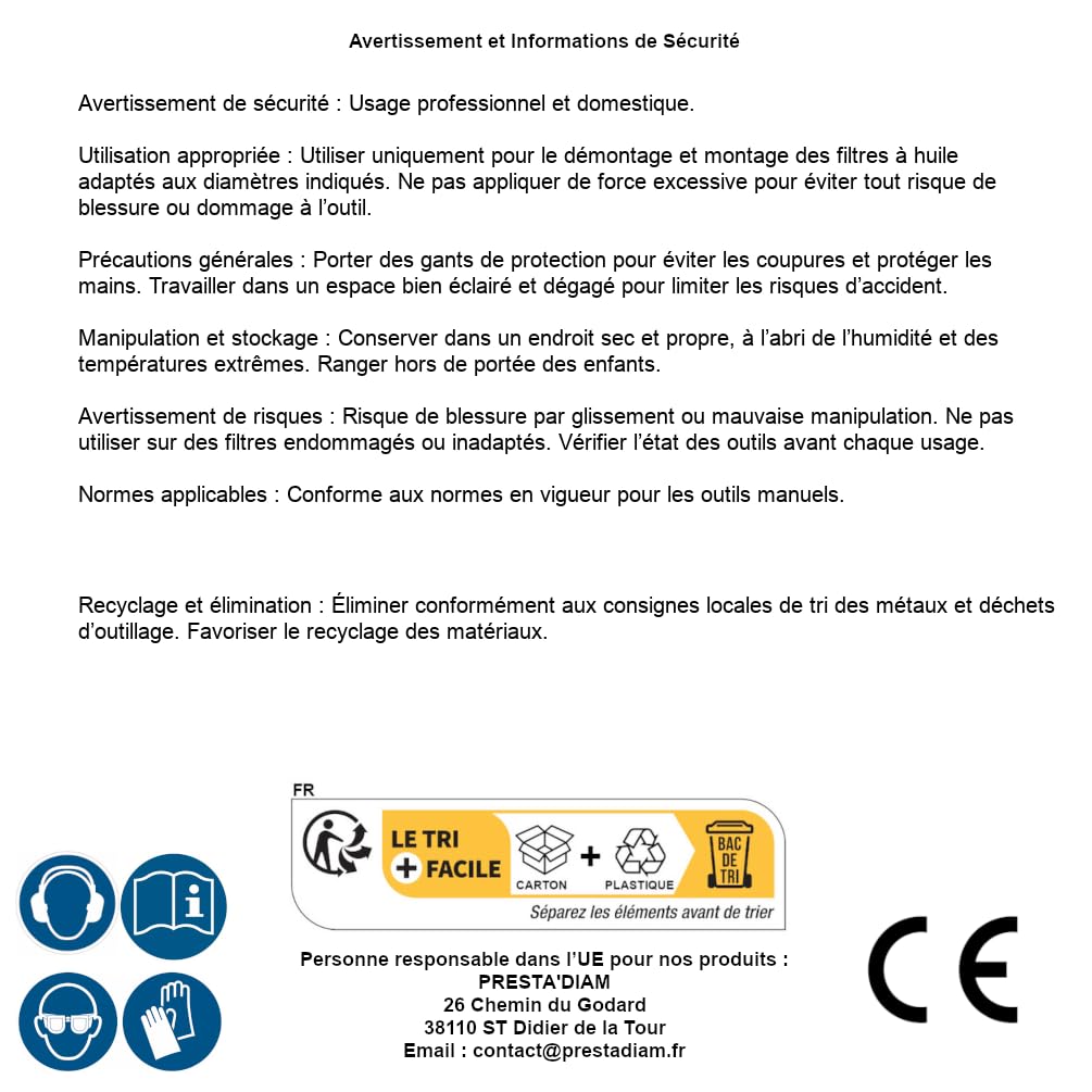 Juego de 4 campanas para filtro de aceite D.60-80/80-96 mm, acero resistente, adaptabilidad y practicidad - D-Work