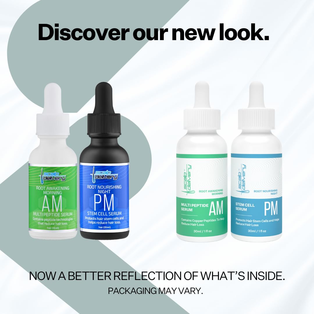 AM/PM Hair Growth Serum for Men & Women | Stem Cells + Multi-Peptide Serum | GHK-Cu Peptide + Redensyl + Capixyl + Procapil | Hair Regrowth Treatment | DHT Blocker | 2 x 30 mL - Image 9
