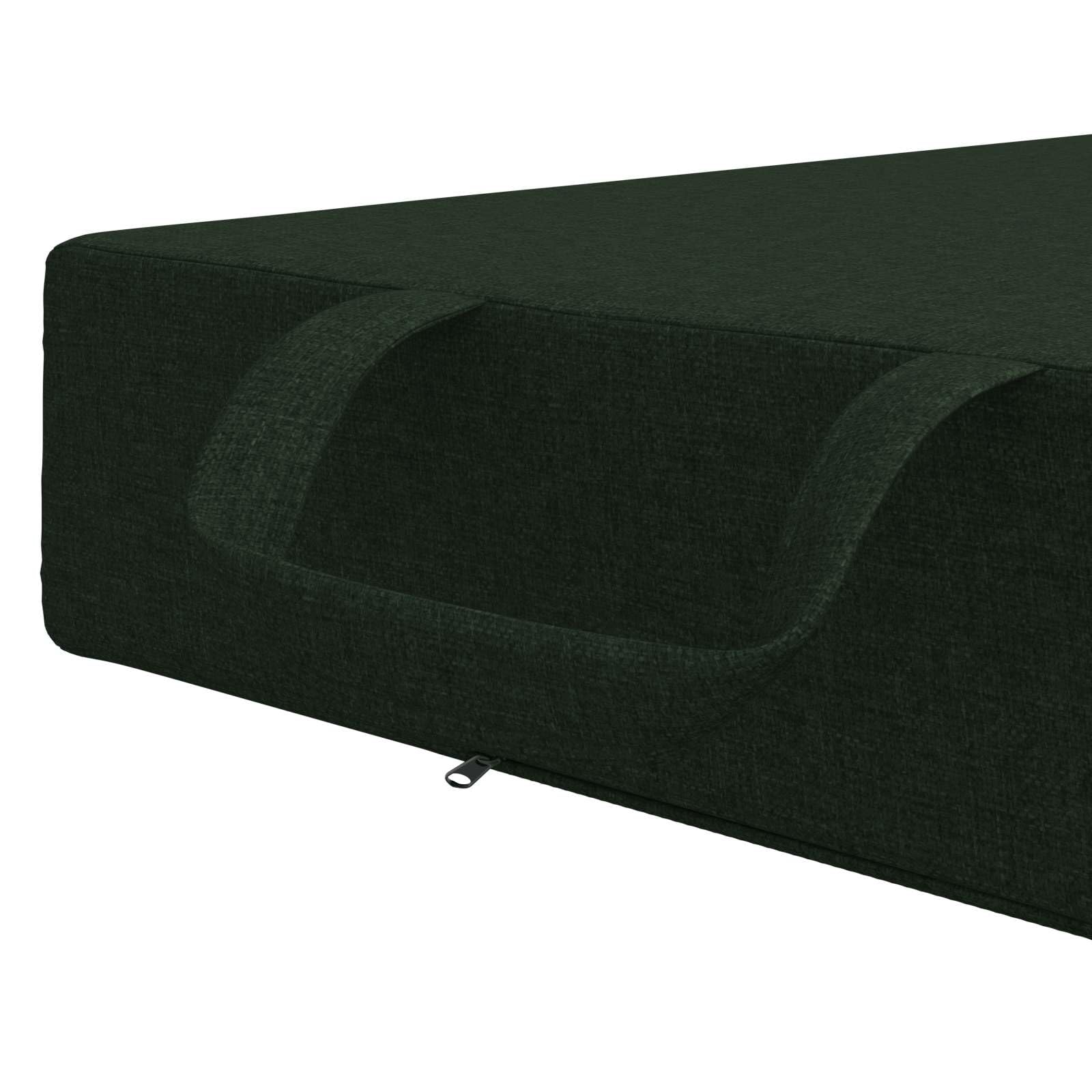 Genérico Sofá Cama Plegable Verde Oscuro 75 x 67 x 45 cm | Funda con cremallera extraíble, lavable a máquina, espuma ligera, mecanismo ajustable, ahorro de espacio