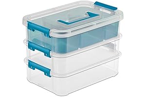 Lego Sorting Bins: Clear 3 Handle Tray 14138606, 10-5/8" Stackable Carry Box