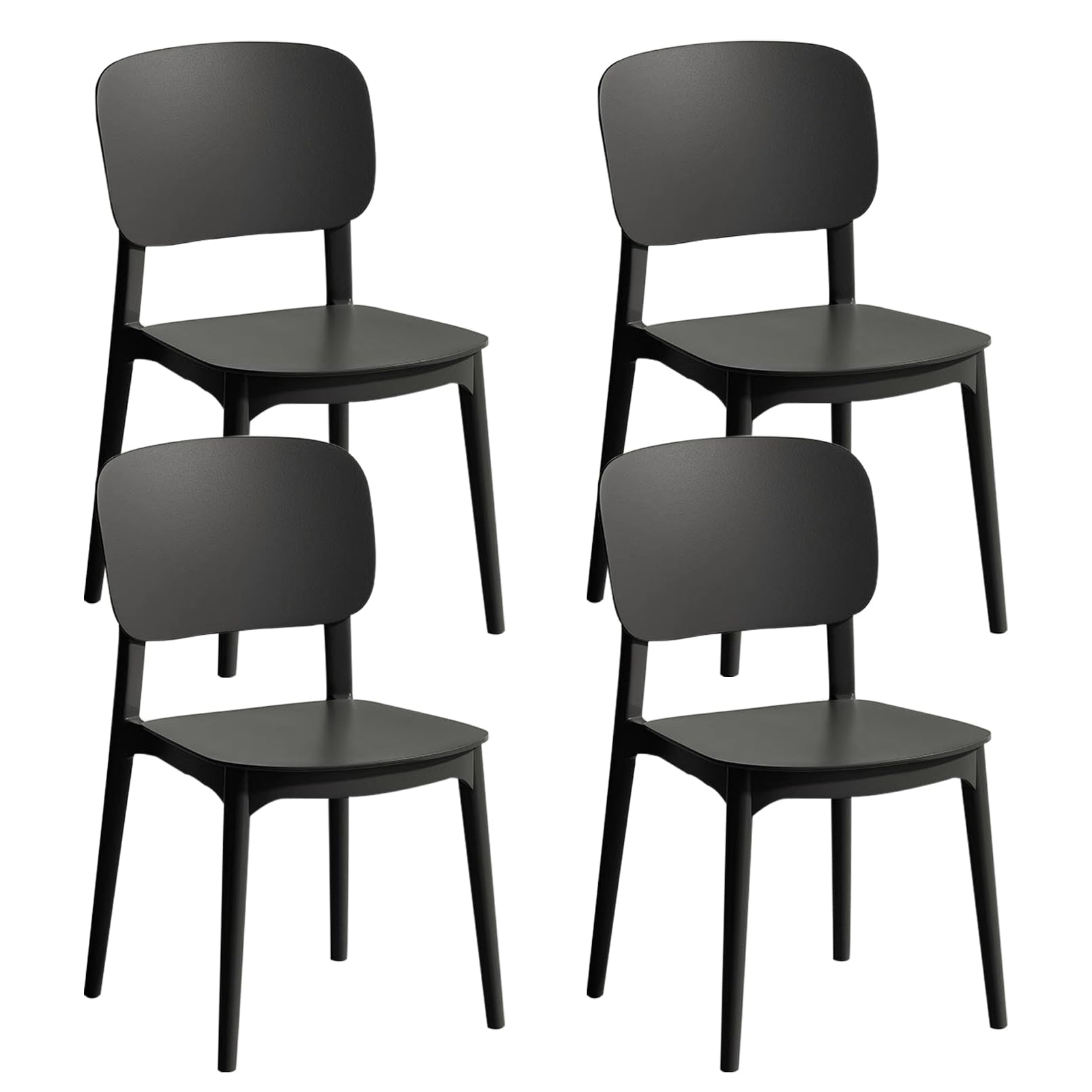 Chaises de cuisine en plastique confortables et empilables gain de place