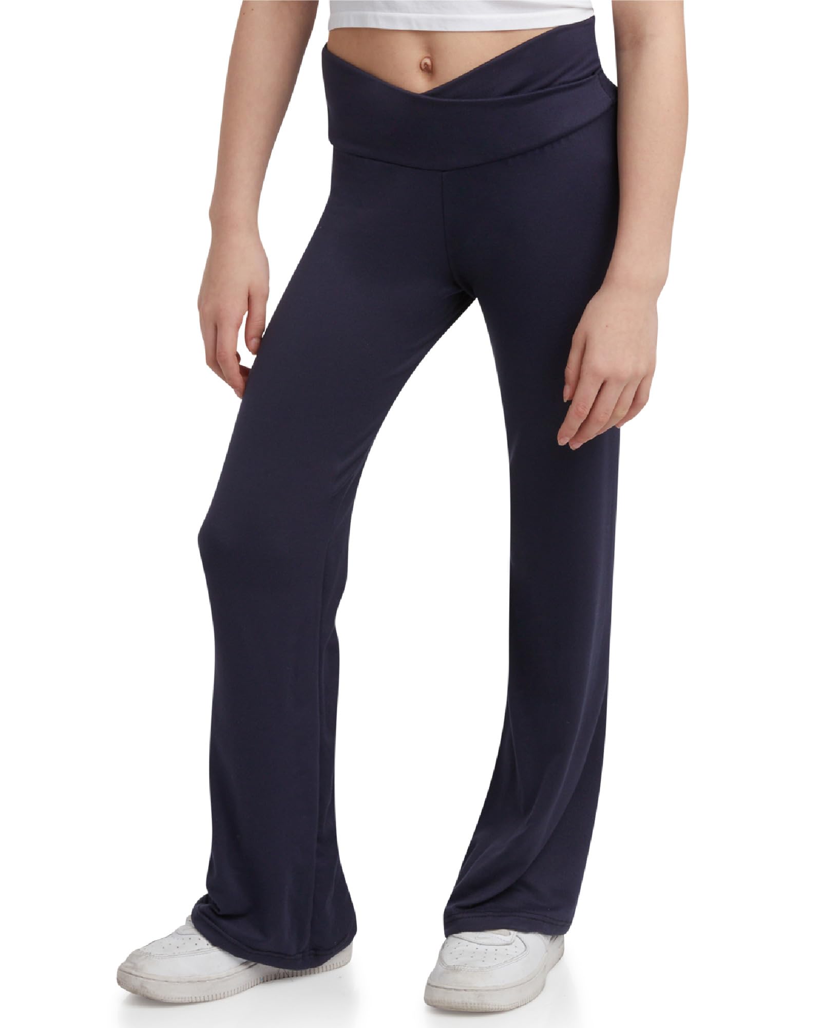 Sweet Hearts Girls Leggings - Athletic Yoga Pants High Waisted Flare Leggings for Girls - Made in USA (Sizes: 5-18)