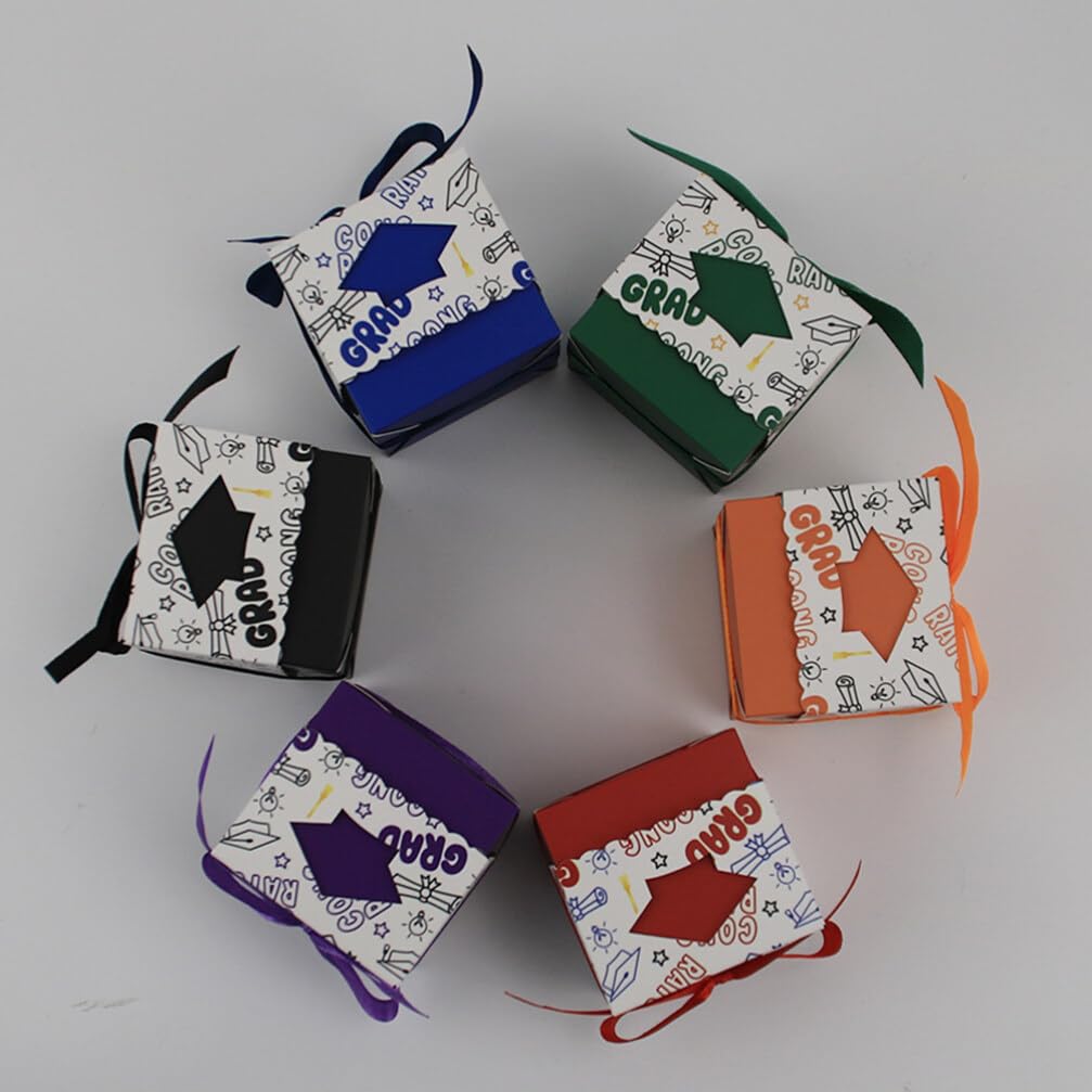 HOLIDYOYO 50stücke Süßigkeitenboxen Für Abschlussfeiern Graduation Candy Boxes Blau Für Festliche Anlässe Robust Und Dekorativ Für Ihre Party