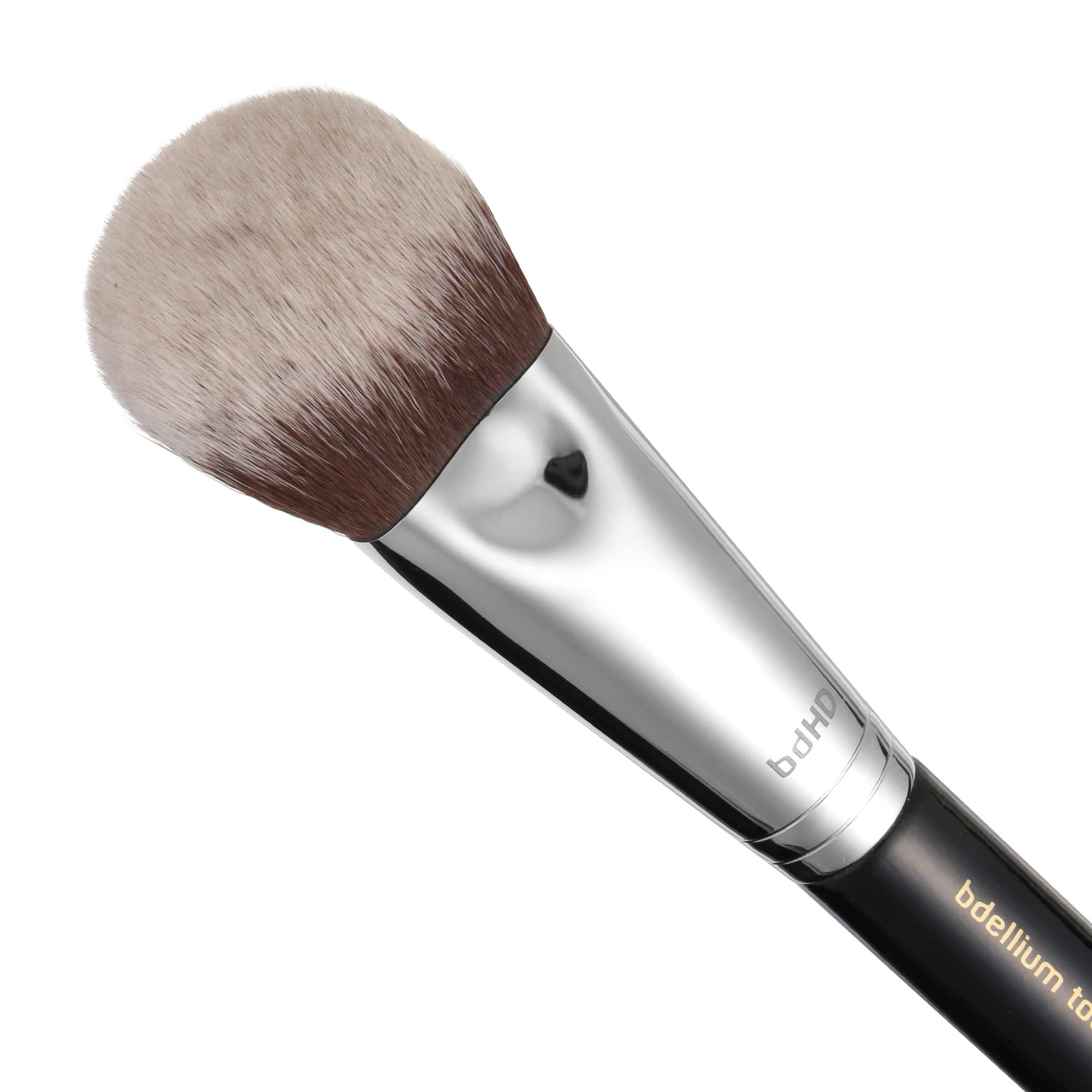Bdellium Tools Maestro Series 988 BDHD - Pennello professionale per fondotinta e cipria, con morbide fibre sintetiche, per l'applicazione e la miscelazione (nero, 1 pezzo)