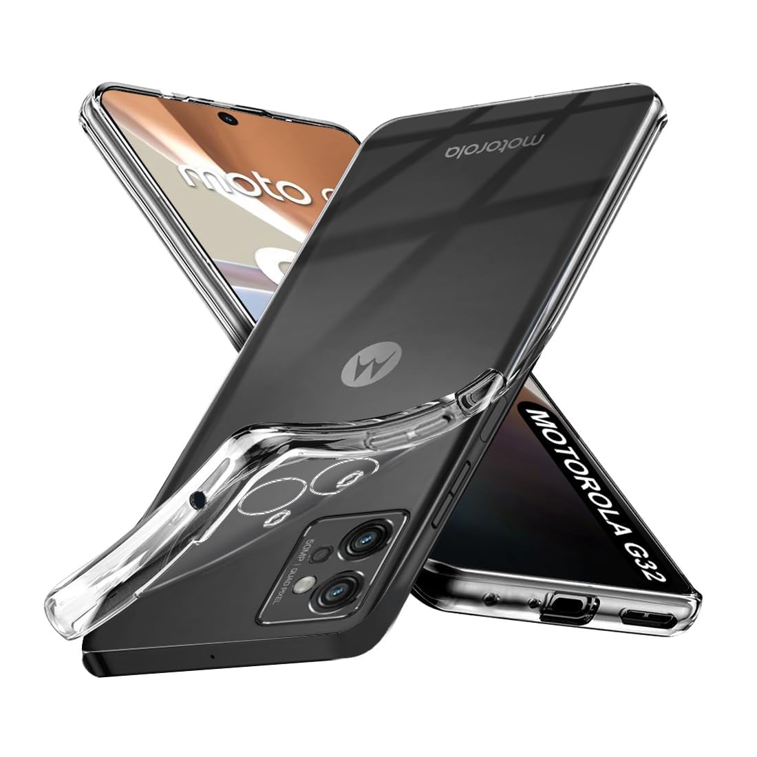 RODMED for Moto G32 Premium Transparent Soft Silicon Crystal Clear