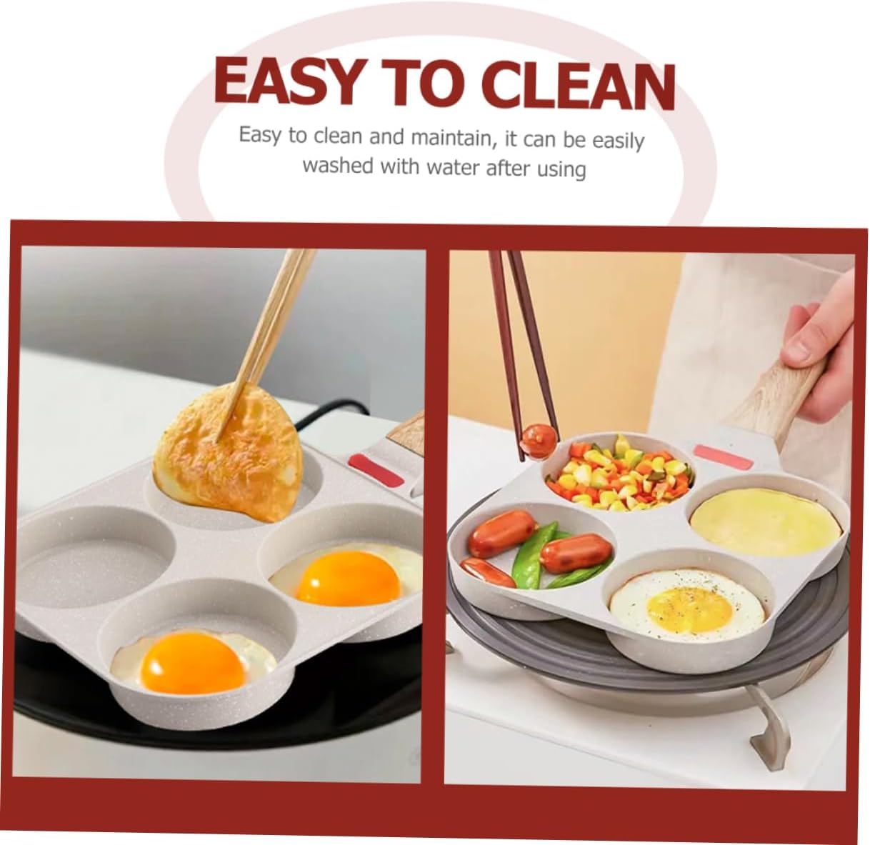 Happyyami Nonstick Frying Pan Egg Cooking Skillet for Home Use Easy to Clean Omelet Pan for Breakfast for Frying Eggs and Burgers