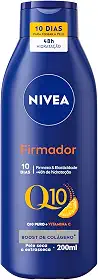 NIVEA Loção Hidratante Firmador Q10 + Vitamina C Pele Seca 200ml - Hidratante que melhora a elasticidade da pele em 10 dias, previne a flacidez e ainda hidrata intensamente, ideal para pele seca