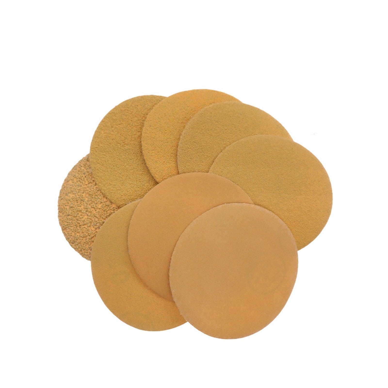 Disco de lijado en seco redondo amarillo 3 pulgadas, papel lija for pulir platos, almohadilla arena abrasiva, amoladora madera Para Lijadora(Yellow-p80)