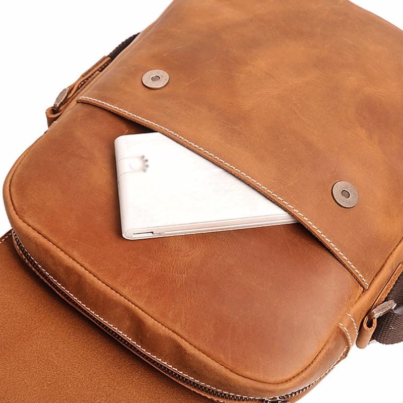Men's Handmade Genuine Leather Crossbody Bag Shoulder Retro Cowhide