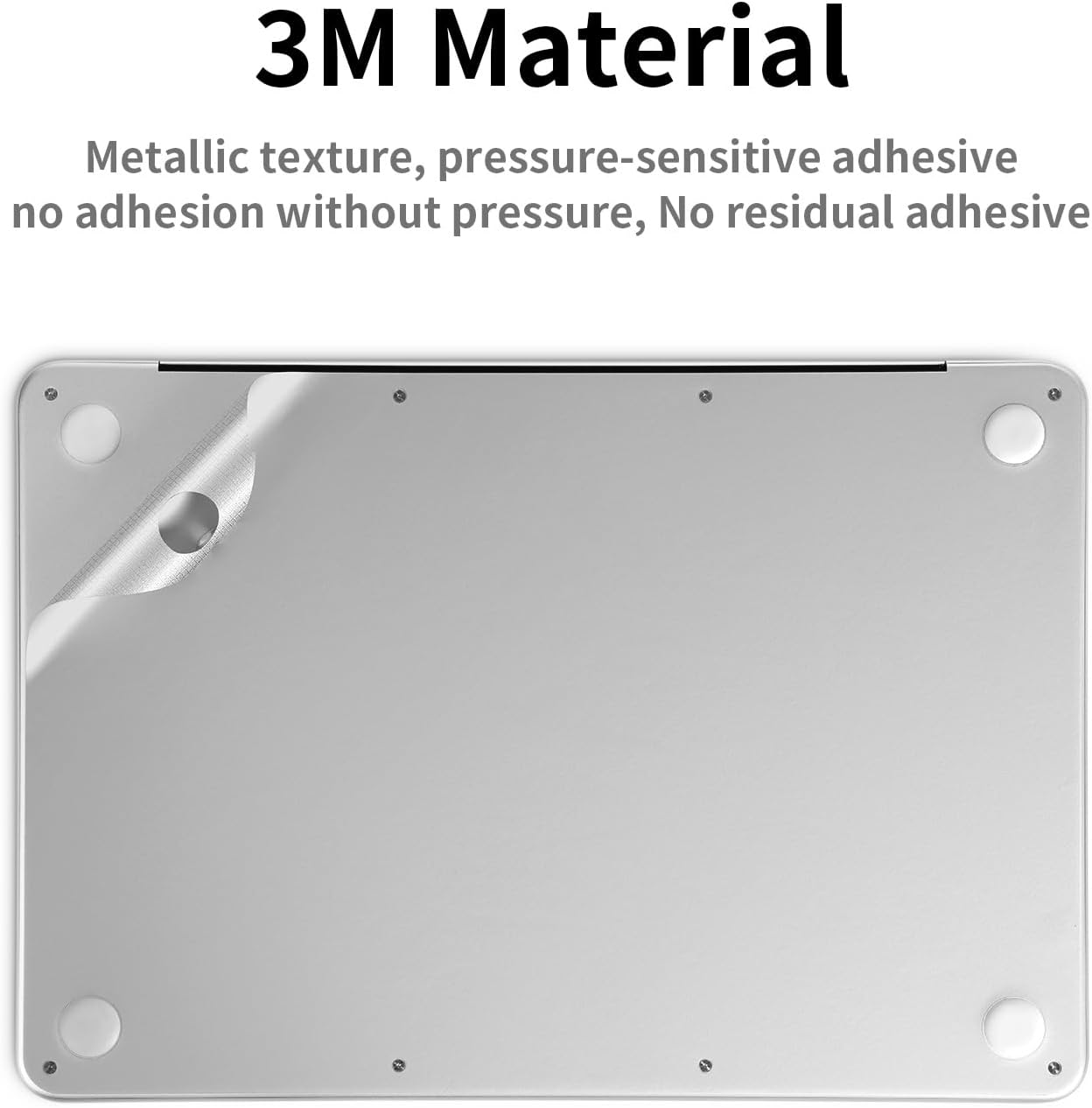 4 in 1 Ultra Thin 3M Vinyl Full Size Laptop Skin Palm Rest Sticker for 2026 New Released MacBook Pro Neo 13 Inch A18 - Silver