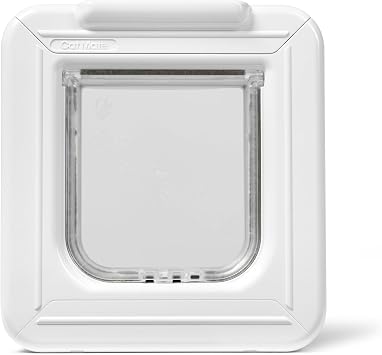 Cat Mate Elite Microchip Cat Flap with Digital Timer & LCD Display 355 - for Small to Average Sized Cats, Easy Installation in UPVC Doors, Glass, and Wood, White