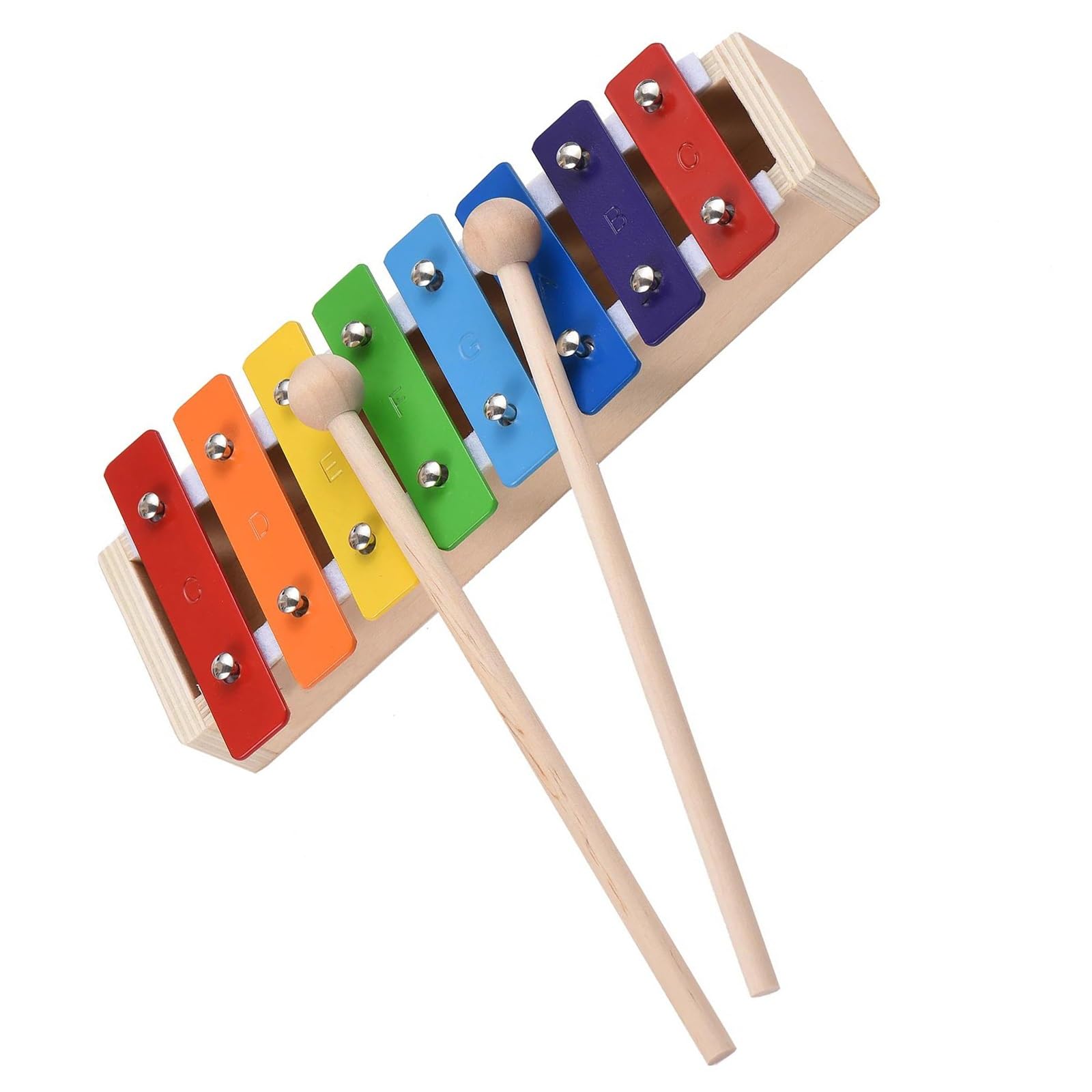 Xilófono Glockenspiel compacto de 8 colores clave con instrumento de percusión de mazos Kit De Glockenspiel Profesional