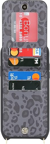 Miniatura 4 de Funda para iPhone 13 Pro Max con tarjetero para mujer, iPhone 13 Pro Max, con correa y ranuras para tarjetas de crédito, cruzado con cremallera y