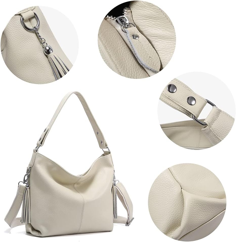 Fashion Soft Real Genuine Leather Tassel Women's Handbag Ladies Shoulder Tote Messenger Hobo Bag Satchel - Image 5