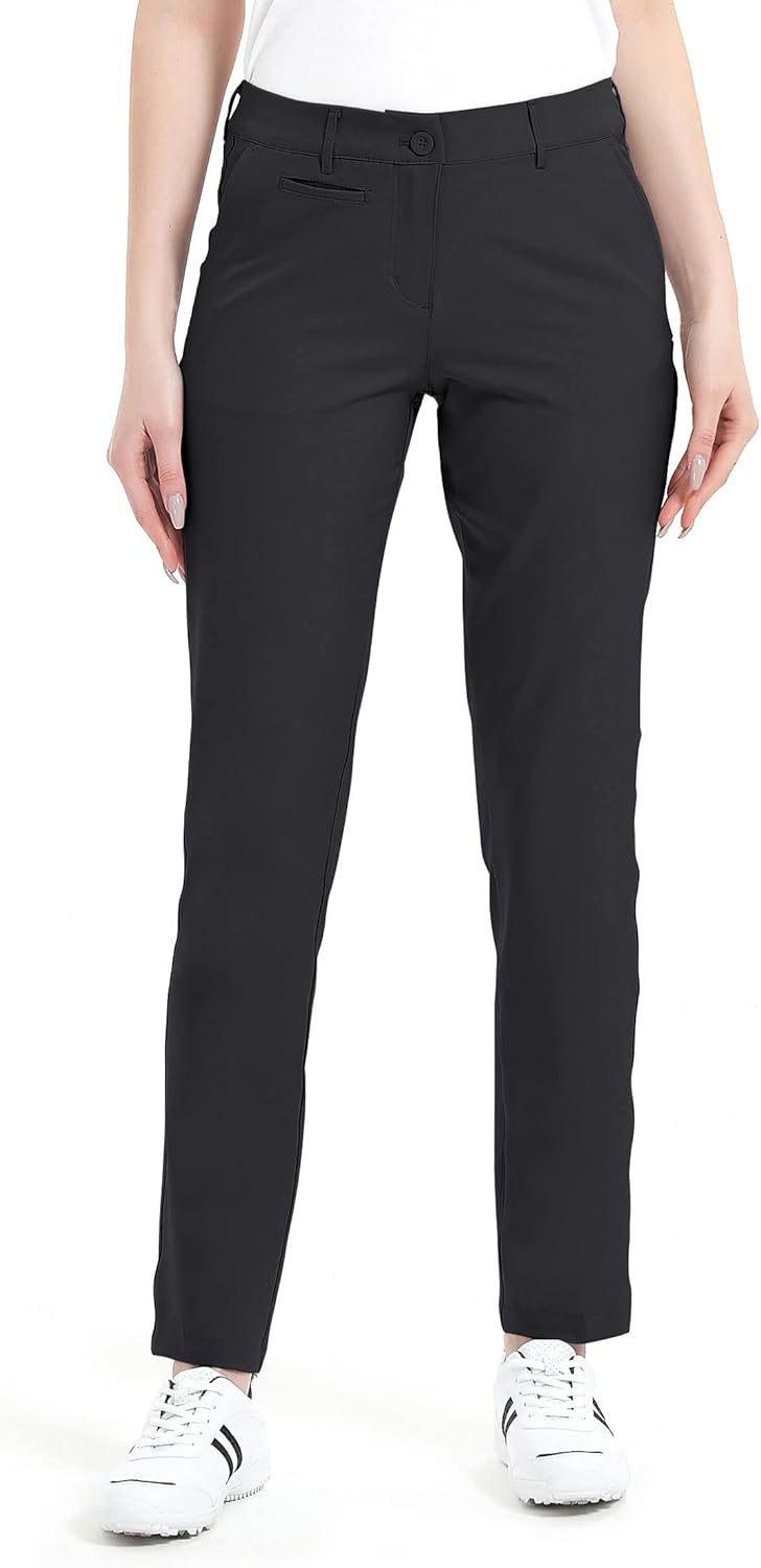 Lesmart Womens Pants Golf Stretch Lightweight Breathable Quick Dry Work Ladies Golf Pants with Pockets