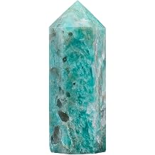 Apengshi Amazonite Natural Healing Crystal Tower 1.57-1.96in4-5cm Faceted Single Point Chakra Crystal Stone Meditation Home Decor Collection Gift