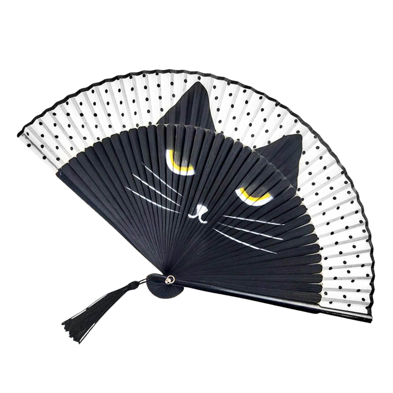 VBSYUYQ Cartoon Cat Bamboo Folding Hand Fan for Daily Party Decoration