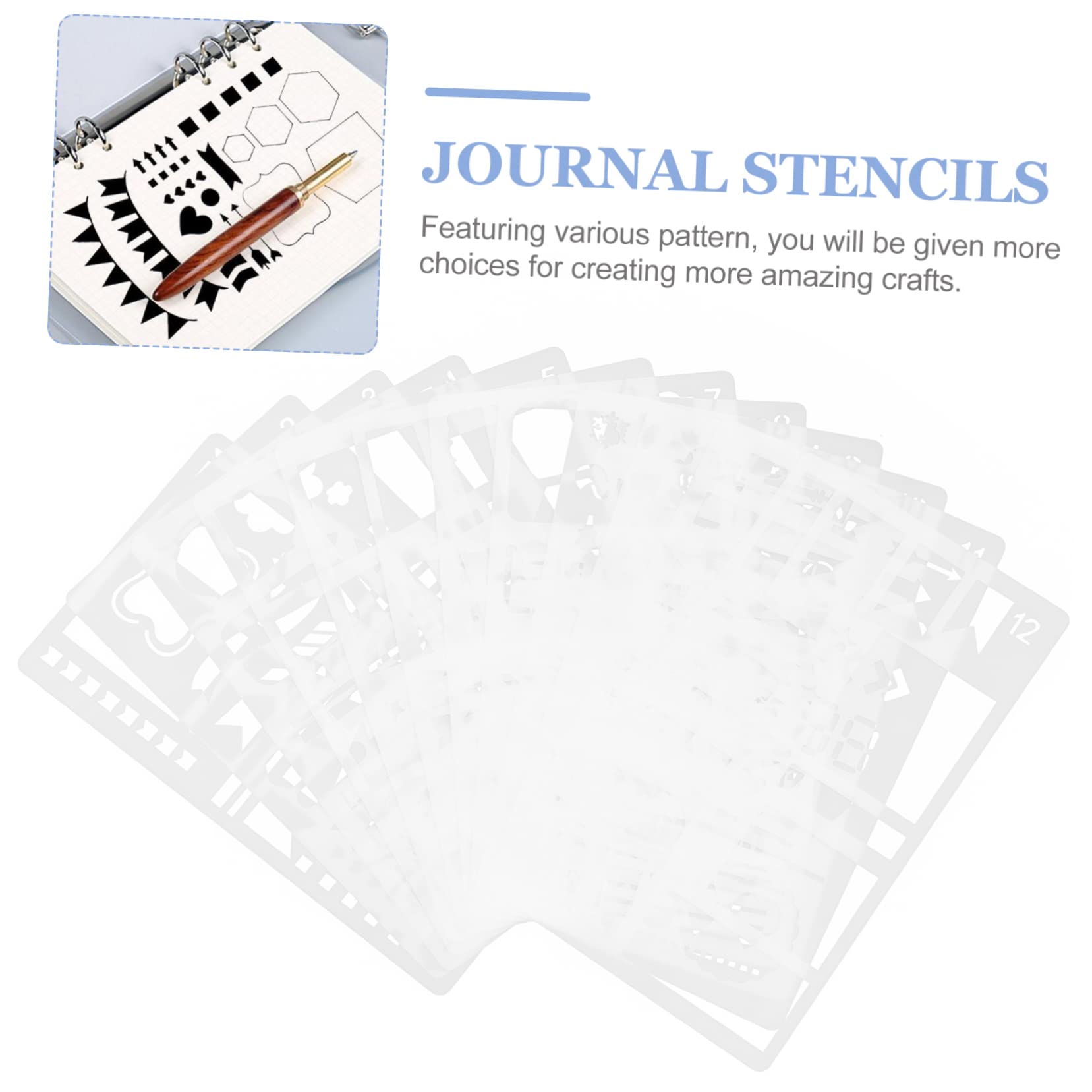 STOBOK 60pièces Pochoirs De Journal Plastique Réutilisables Pour Décoration Et Peinture Modèles Artistiques Pratiques Pour Scrapbooking Et Projets Créatifs