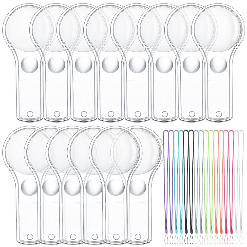 120 Lupen Mini Handlupe Mit 5 Facher Vergrößerung Und Nylon Kartenhalter Lanyard Bunte Tragbare Leselupe Für Den Wissenschaftlichen Innen Und Außenbereich