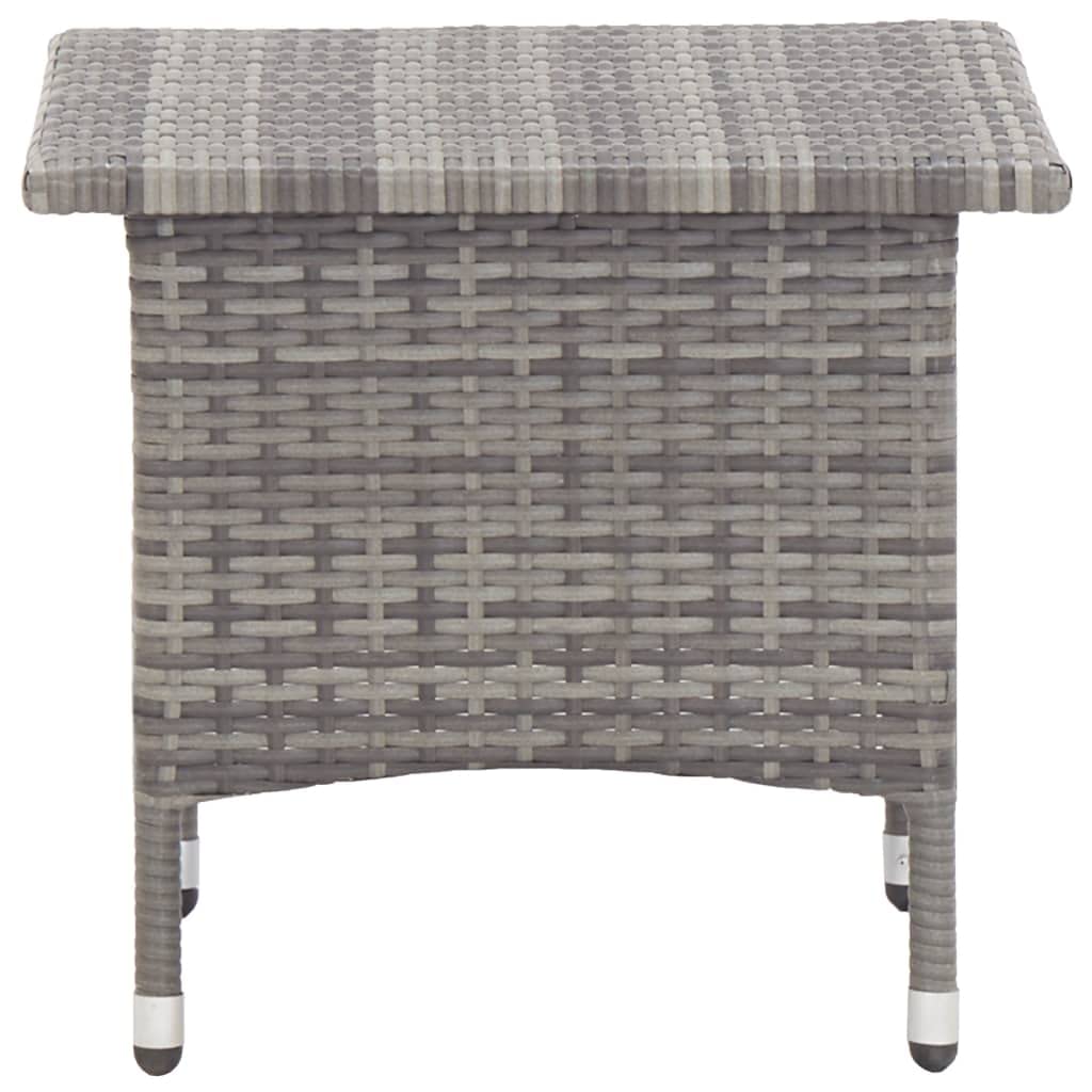 vidaXL Tavolino da Tè Rustico Robusto Leggero Arredi per Esterni Tavolo Basso da Giardino Patio Telaio in Acciaio Grigio in Polyrattan