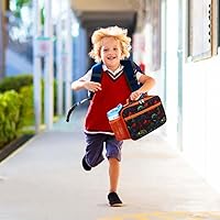 Vista 5 de RHCPFOVR Lonchera para niños – Lonchera aislada para niños y niñas, bolsa de almuerzo lavable y lonchera reutilizable para preescolar a prueba