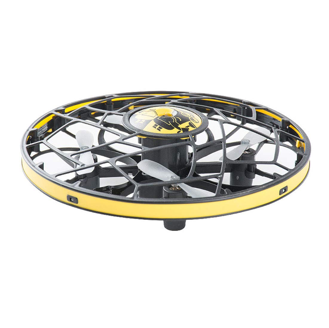 Portable Hand Operated Drone Mini Infrared Induction Interactive UFO Quadcopter RC Aircraft Flying Ball Toys Gift with LED Lights for Kids Adults Strong, Yellow