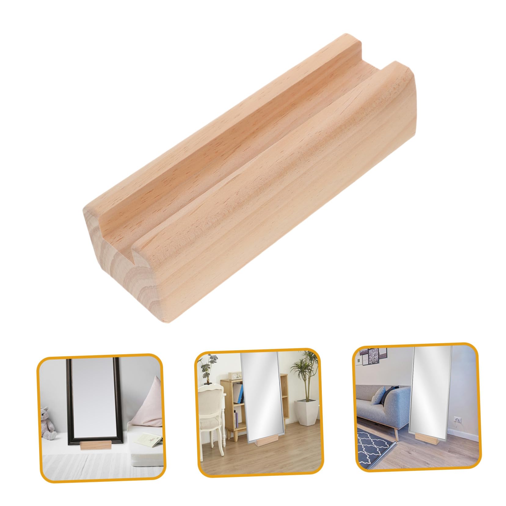 Base de Espejo de Piso y Fácil de Antideslizante para Casas y Restaurantes de Madera Soporte Simple y Elegante para Espejo de Cuerpo Completo