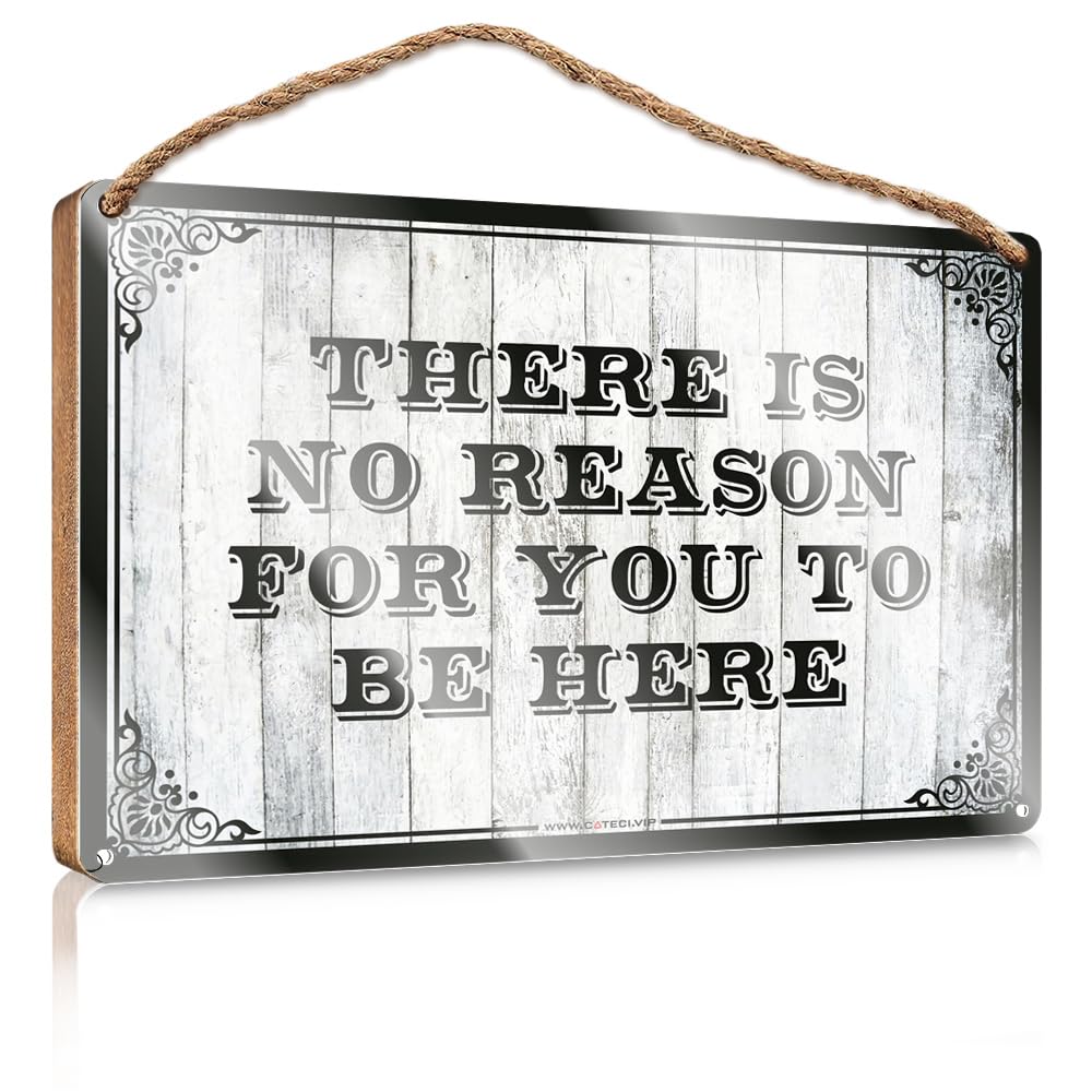 MAHQPZXSF Wood Bathroom Hanging Sign There Is No Reason For You To Be Here Wooden Sign Bar Signs For Home Decor Bathroom Hanging Decor(20X30CM)